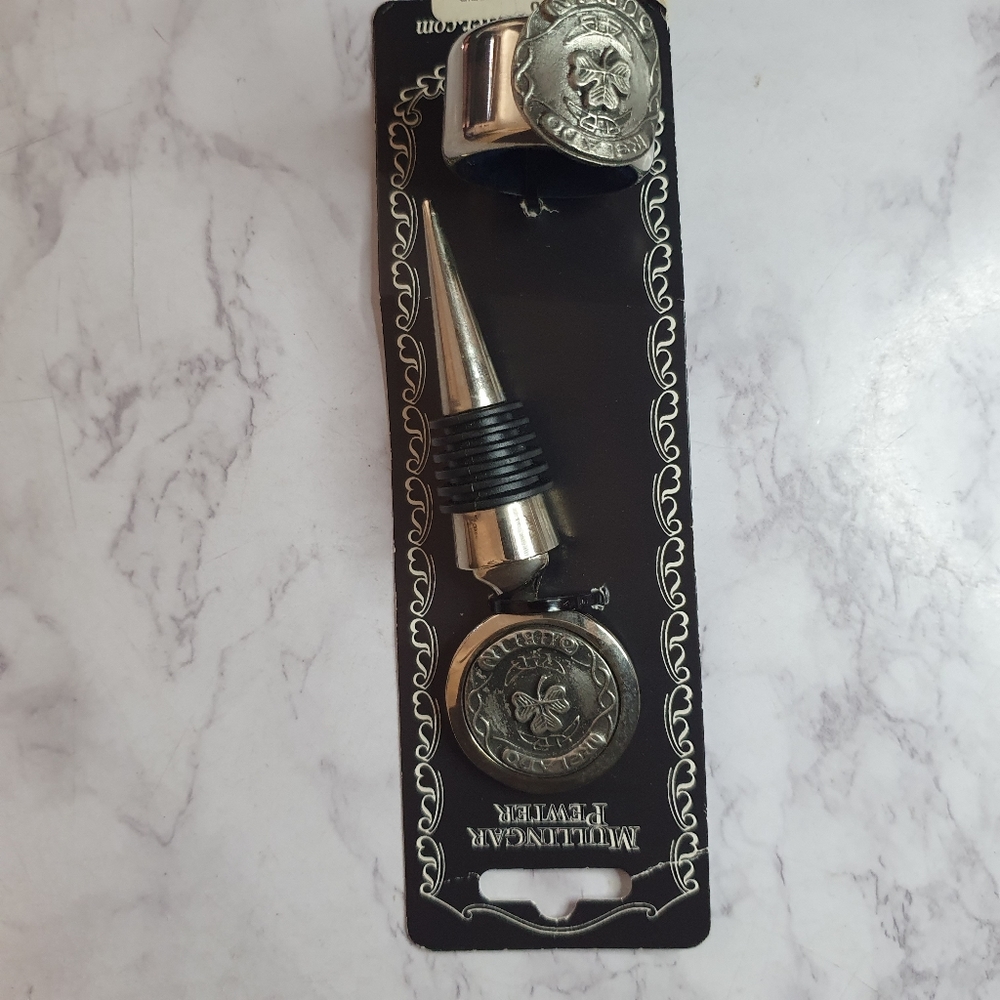 Mullingar Pewter Wine Stopper dublin Design NWT